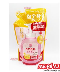 Bọt Tắm Gội, Sữa Tắm Gội Thảo Mộc Dưỡng ẩm Hương Cam Arau Baby Túi 400ml