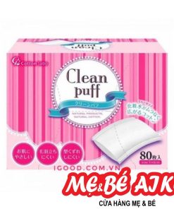 Bông tẩy trang Clean Puff Nhật Bản (80 cái/hộp)