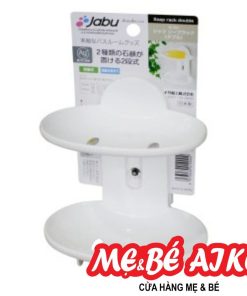 Khay đựng xà bông hút chân không 2 tầng Màu Trắng Jabu hàng nhập từ Nhật