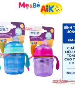 Bình Tập Uống - Cốc Tập Uống Cho Bé Từ 6 Tháng 200ml Philips Avent Có Vòi Hút Silicon Mềm An Toàn