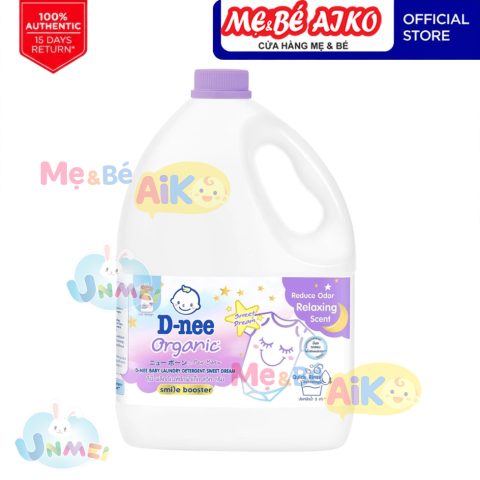 (Chính Hãng Đại Thịnh) Nước giặt D-nee Organic Tím Sweet Dream Can 3000ml - Dnee Chính Hãng Đại Thịnh