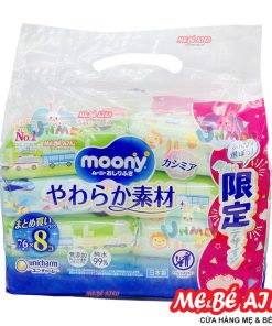 (COMBO 8 GÓI) KHĂN ƯỚT MOONY 76 TỜ NỘI ĐỊA NHẬT