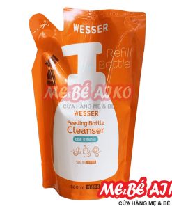 Nước Rửa Bình Sữa Thảo Mộc Wesser Gói Thay Thế 500ml, An Toàn, Tiêt Kiệm Từ Hàn Quốc