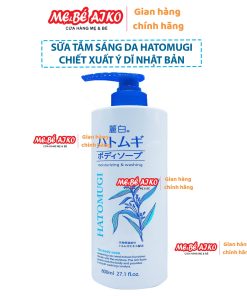 Sữa tắm sáng da HATOMUGI chiết xuất ý dĩ Nhật Bản 800ml