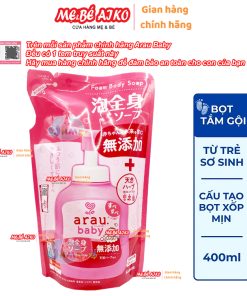 BỌT TẮM GỘI, SỮA TẮM THẢO MỘC ARAU BABY TÚI 400ML