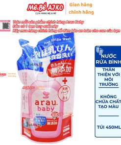 Nước rửa bình sữa Arau Baby túi 450ml – Hàng chuẩn Nhật Bản