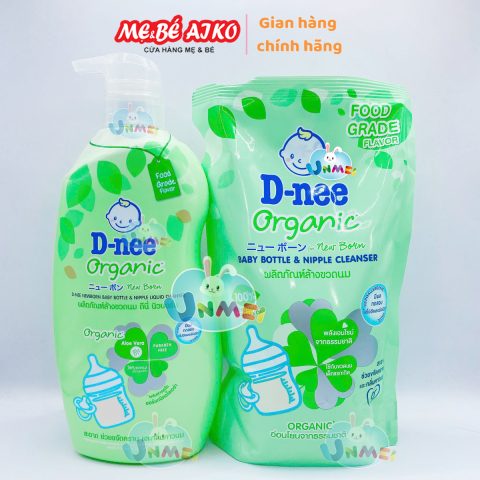 Nước Rửa Bình Sữa D-nee Organic Chai 600ml Và Túi 550ml