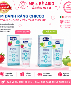 Kem Đánh Răng Chicco Cho Bé 50ml – Hương Dâu 1-5 Tuổi, Chuối Táo 6-24 Tháng, Kem Đánh Răng Trẻ Em Chicco