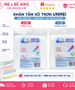 Khăn Tắm Xô UNMEI 4 Lớp / 6 Lớp Cho Bé – Mềm Mại, Thấm Hút Tốt, 100% Cotton
