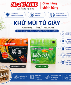 Hộp khử mùi tủ giày, tủ quần áo than hoạt tính/Trà Xanh 150g - Hàng Nhật Bản Từ Shop Mevabeaiko
