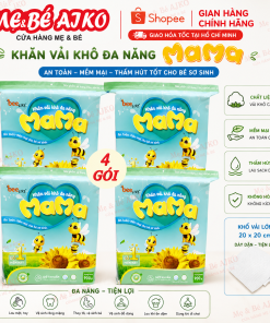 Combo 4 Bịch Khăn Vải Khô Mama 900g 15x18cm – Khăn Khô Đa Năng Cho Bé, Mềm Mại, Thấm Hút Tốt
