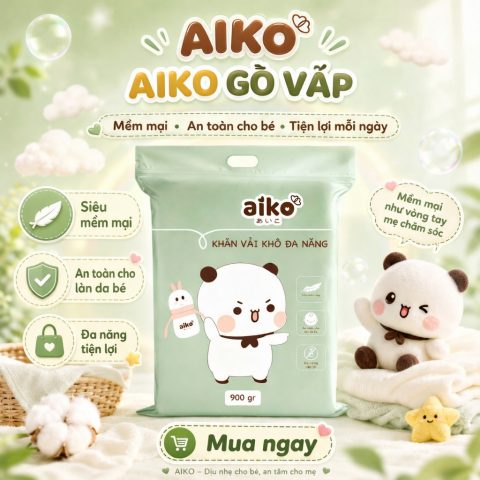 Khăn vải khô đa năng AIKO 900g– Mềm mại, thấm hút tốt TẠI Mevabeaiko Hồ Chí Minh
