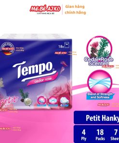 Khăn Giấy, Khăn Tay Tempo Petit Hanky ​​4 lớp màu Cedar Rose (Hồng Tuyết Tùng) phiên bản giới hạn (18x7tờ)