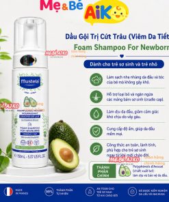 Mustela - Gội Tẩy Da Chết (Cứt Trầu) Cho Trẻ Sơ Sinh, Em Bé. Foam Shampoo For Newborns 150ml -Pháp