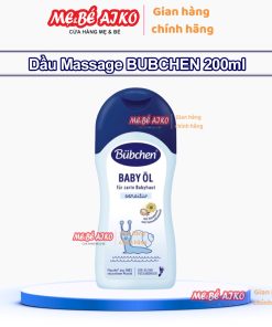 Dầu Massage Thuần Chay Bubchen Baby Oil Cấp Ẩm Làm Mềm Da An Toàn Cho Bé 200ml (Từ sơ sinh)