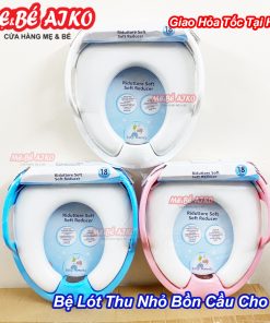 Bệ Thu Nhỏ Bồn Cầu Cho Bé Có Tay Vịn, Đế Lót Mềm Thay Thế Bô Vệ Sinh An Toàn Tiện Lợi -mevabeaiko