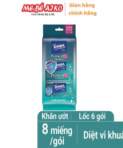 [LỐC 6 GÓI] Khăn ướt Mini Tempo Protect Ngăn Ngừa Vi Khuẩn cao cấp - Diệt khuẩn 99% - Thương hiệu Đức
