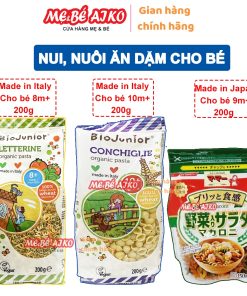 🌿 Nuôi, NUI XOẮN RAU CỦ MÂCRONI Nhật, Nui chữ, Nui Vỏ Sò Organic Của Ý CHO BÉ TỪ 8M+ 🌿