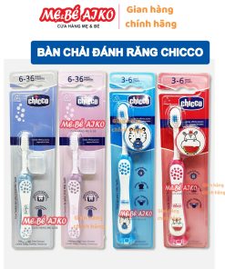 Bàn chải đánh răng Chicco đầu lông mềm mại, không xước miệng cho bé tập đánh răng và bé mầm non