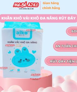 (Túi Rút, Tiết Kiệm) Khăn Khô, Khăn vải khô đa năng Aiko Túi 600g - Giao Mẫu Ngẫu Nhiên