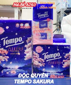 (ĐỘC QUYỀN NHÀ MEVABEAIKO) Khăn Giấy phiên bản Tempo SAKURA 4 lớp, an toàn và mùi hương Anh Đào