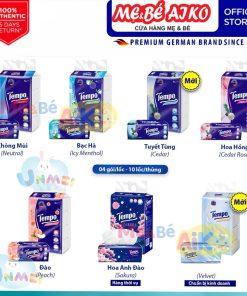 Lốc 4 Gói Khăn Giấy Rút Cao Cấp Tempo Softpack  4 Lớp, Không Gây Kích Ứng Da (90 Tờ/ Gói) - Thương Hiệu Đức