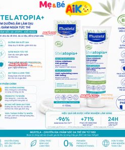 Mustela - Kem Da Chàm Thể Tạng Cho Trẻ Sơ Sinh, Trẻ Em, Người lớn. Stelatopia+ Lipid+.. Cream 150ml
