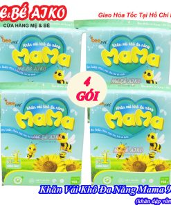 Combo 4 Gói Khăn Vải Khô Đa Năng Mama 900g (Kích Thước 15x18cm) - Thương Hiệu BeeVN Mama