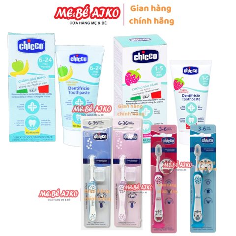 Kem Đánh Răng và Bàn Chải CHICCO Dành Cho Trẻ Em - Hàng Chuẩn Chính Hãng Tại Mevabeaiko