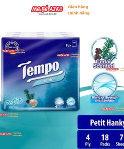 Khăn Giấy, Khăn tay Tempo Petit Hanky ​​4 lớp gỗ tuyết tùng, phiên bản giới hạn (18x7 tờ)