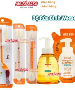Nước rửa bình sữa (Mẫu mới)/ Cọ rửa bình Wesser Dạng Chai/Túi 500ml An toàn cho bé MEVABEAIKO