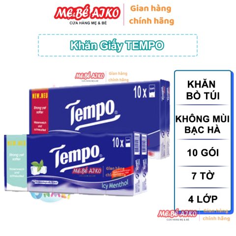 Khăn giấy bỏ túi cao cấp Tempo Regular 4 Lớp Bền Dai An Toàn Cho Da Thương hiệu Đức