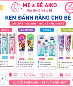 Kem Đánh Răng Trẻ Em Pigeon/Lion/Kao Kids/Chicco - Hương Dâu, Nho, Bạc Hà - Cho Bé