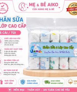 Khăn Sữa, Khăn Xô  Unmei 6 lớp dày mịn mềm đẹp Hàng cao cấp siêu thấm hút, 100% Cotton - Nhiều Màu Giao Ngẫu Nhiên