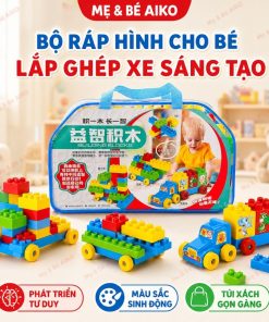 Bộ Xếp Hình Đoàn Tàu 55 Chi Tiết Cho Bé – Đồ Chơi Lắp Ráp Khối Thông Minh, Nhựa An Toàn