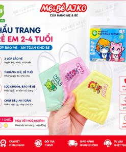 Khẩu trang từ vải sợi tre kháng khuẩn Green Shield chống nắng UV cho bé tiNi - size 2-4 tuổi