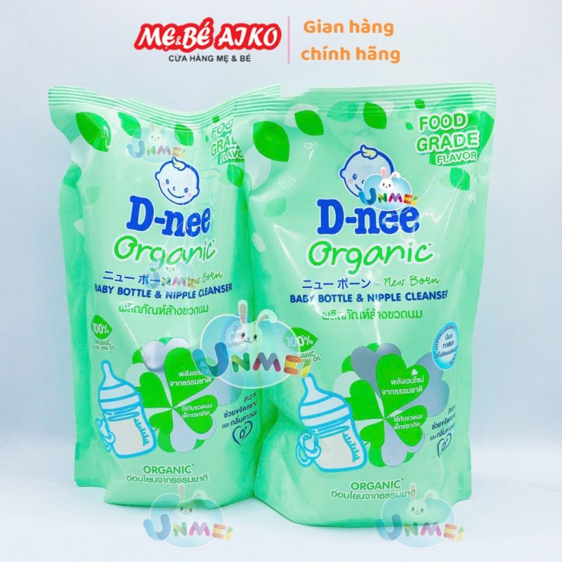 (Chính Hãng Dnee Đại Thịnh) Bộ 2 Gói Nước Rửa Bình Sữa D-nee Organic (550ml x 2)
