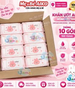 Combo 10 Gói Khăn Ướt Đa Năng AiKo - Gói 100 Tờ Dày Dặn - Làm Sạch & Chăm Sóc Da