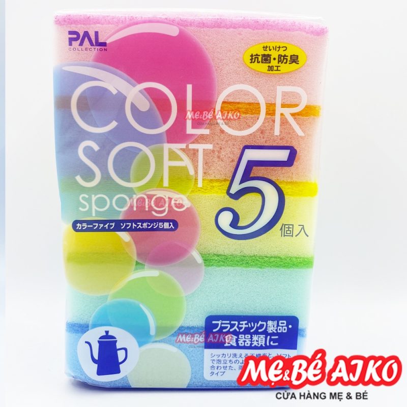Set 5 miếng rửa bát 1 mặt ráp SEIWA NỘI ĐỊA NHẬT BẢN