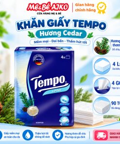Khăn giấy Tempo Soft Pack 4 lớp hương gỗ tuyết tùng phiên bản giới hạn (4x90 tờ)