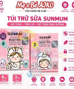 (Mẫu mới - Thái lan) Túi trữ sữa SUNMUM 100ml / 150ml / 250ml - 3 khoá zip chống tràn