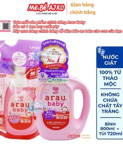 Combo Chai Và Túi Nước Giặt Thảo Mộc Arau Baby (Chai 800ml + Túi 720ml)