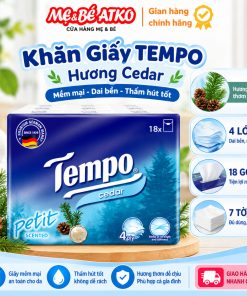 Khăn Giấy, Khăn tay Tempo Petit Hanky ​​4 lớp gỗ tuyết tùng, phiên bản giới hạn (18x7 tờ)