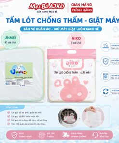 Tấm Lót, Miếng Lót Chống Thấm Giặt Máy Aiko/Unmei 30x30 (8 cái/túi)