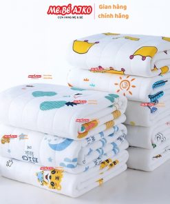 Khăn tắm cotton TOP KIDS 3 lớp 90x90 cm - Màu ngẫu nhiên, Khăn Quấn Ủ Choàng Bé Sơ Sinh