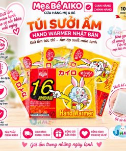 Set 10 Miếng Dán Giữ Nhiệt 14 Tiếng Giữ Ấm Cơ Thể Kairo Con Thỏ Nội Địa Nhật