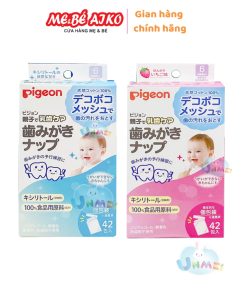(Mẫu mới) Khăn, Giấy lau răng cho bé Pigeon 42 tờ Nhật Bản