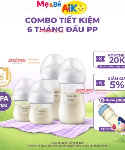 Combo tiết kiệm 6 tháng đầu - 4 Bình sữa mô phỏng tự nhiên PP Philips Avent, chống sặc, chống đầy hơi, 125ml & 260ml