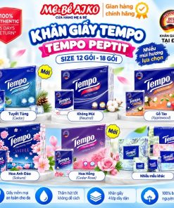 Khăn Giấy Bỏ Túi Tempo 4 Lớp Không Hương/Hương Thơm Dễ Chịu Tiện Lợi Lốc 12/Lốc 18 Gói