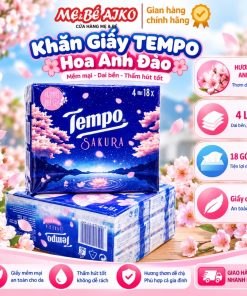 HƯƠNG SAKURA -LỐC 18 KHĂN GIẤY BỎ TÚI TEMPO SAKURA PEPTIT (18 GÓI/LỐC)